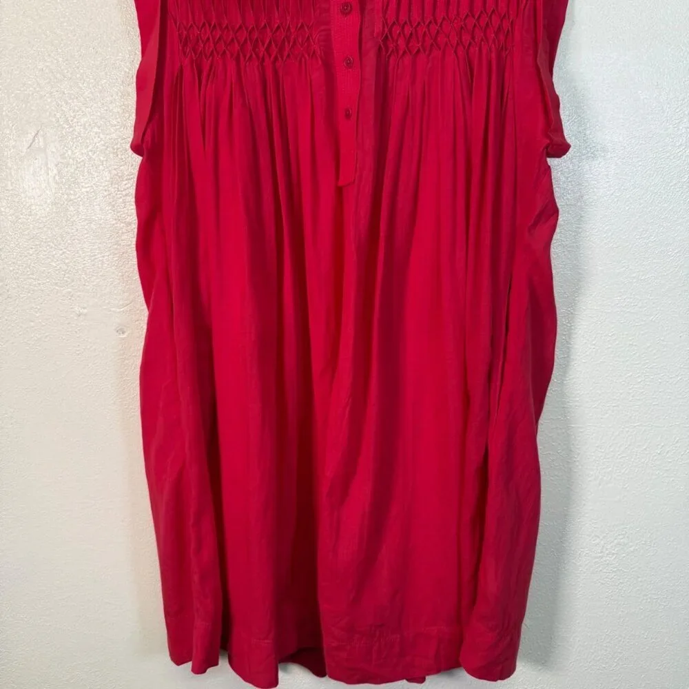 NWT Madewell Embroidered Donna Pleated Mini Dress Watermelon sz medium Pockets - Picture 14 of 16